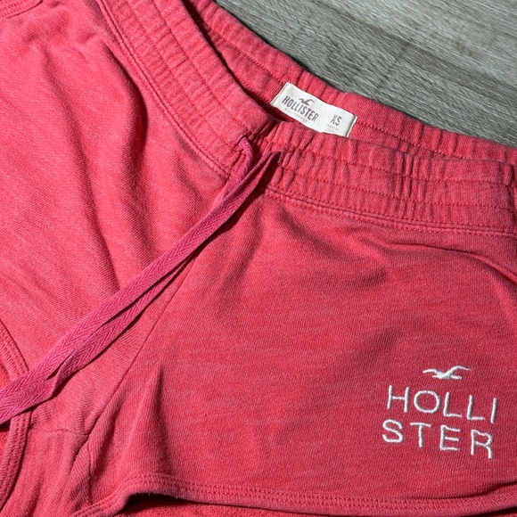 Hollister Coral-Red Drawstring Logo Shorts #Y2K - Picture 2 of 6